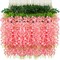 Wisteria Hanging Flowers – Artificial Wisteria Garland for Home, Wedding Arch, Floral Party, Garden, Ceremony & Outdoor Decor (3.6ft, Pink, 36 Flowers)